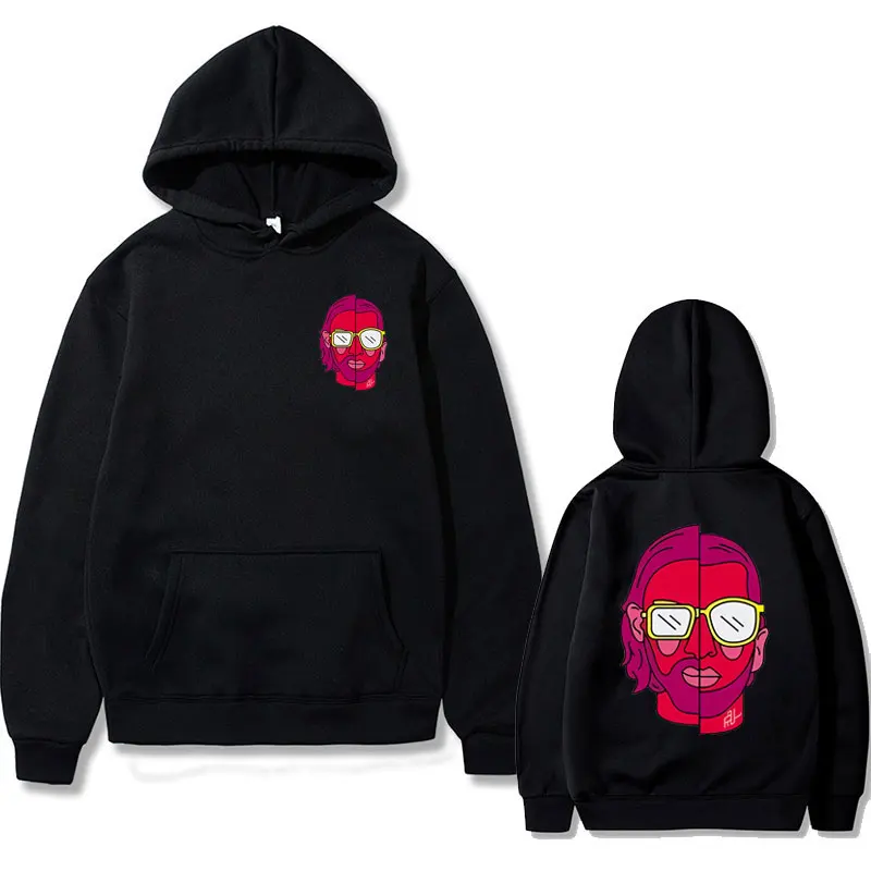French Streetwear Brand - ألبوم بقلنسوة مطبوع عليه رسومات مزدوجة